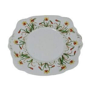 Vintage Daffodil Crocus Yellow STANDARD China England Hand Painted Dinner Plate